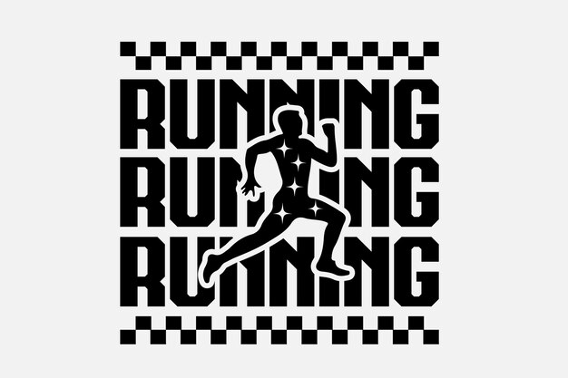 Vector running t shirt design