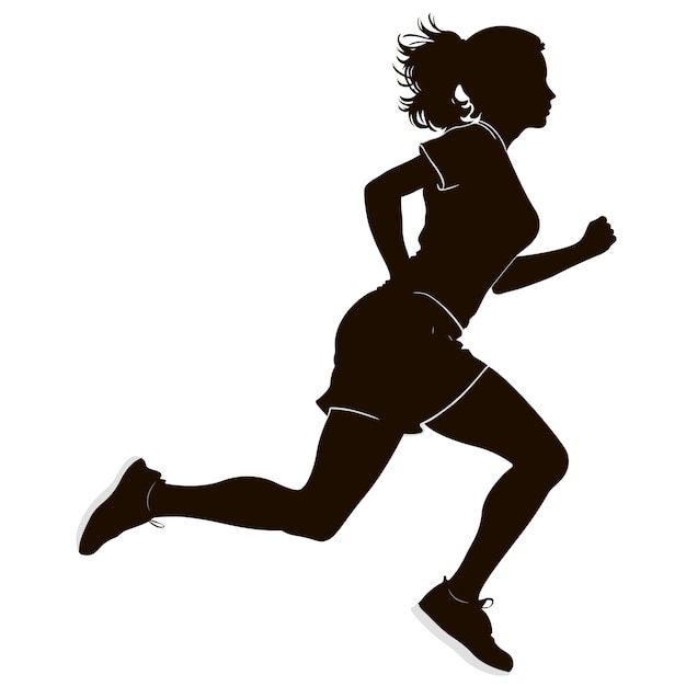 Running vrouw abstract vector silhouet zijaanzicht