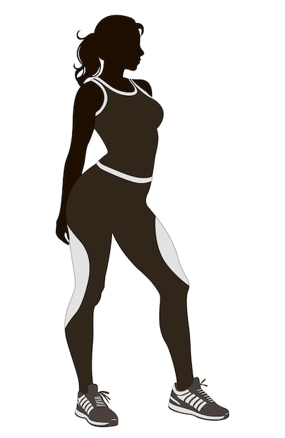 Running vrouw abstract vector silhouet zijaanzicht