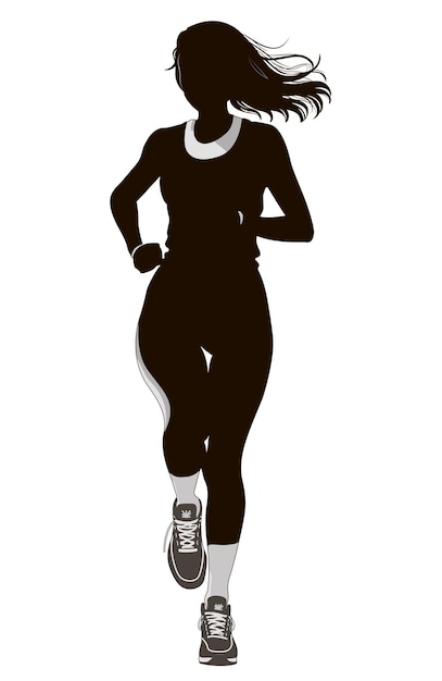 Vector running woman abstract vector silhouette sports uniform