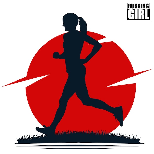 Running woman silhouette