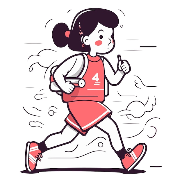 Running woman of a sporty girl jogging