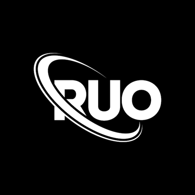 Логотип RUO буква RUO буквенный дизайн логотипа Инициалы логотипа RUO, связанный с кругом и заглавными буквами, логотип РUO типография для технологического бизнеса и бренда недвижимости