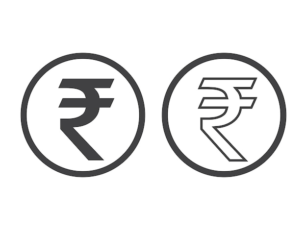 白い背景に分離されたルピー通貨アイコン