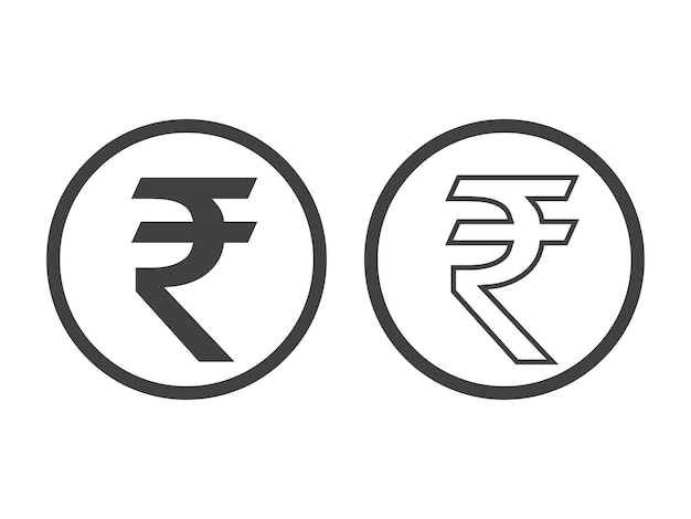 Vector rupee currency icon isolated on white background