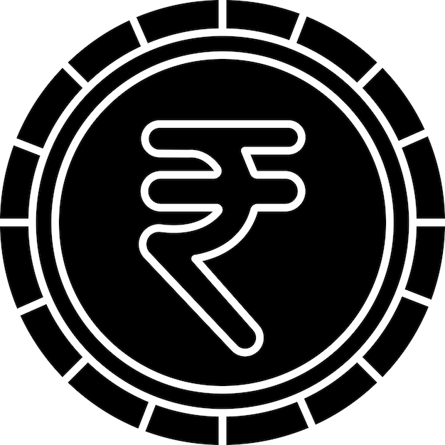 루피 고체 글리프 터 일러스트레이션