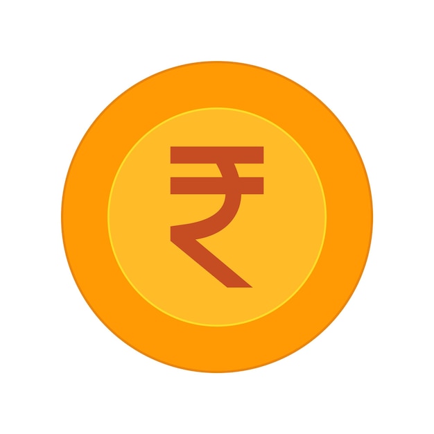 Vector rupee yellow gold coin icon isolated vector illustration