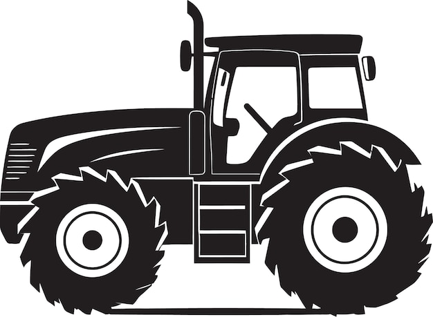 Rural Raider Krachtige tractor Icon Design Veldnavigator Zwarte tractor Logo Vector