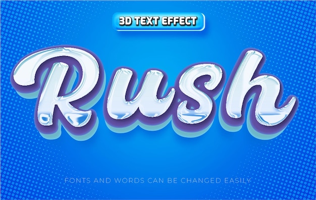 Rush 3d bewerkbare tekst-effect stijl