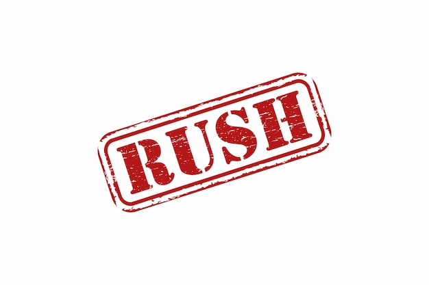 Rush red grunge rubber stamp