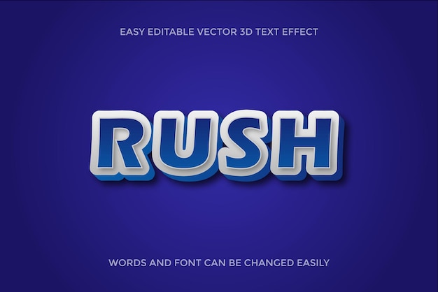 Rush Vector 3d editable text style effect