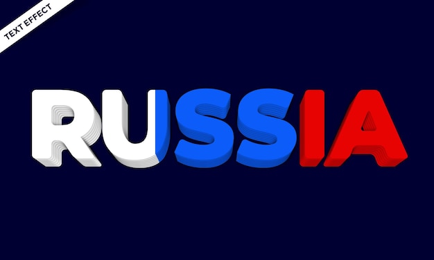 Vector rusland dag teksteffect vector ontwerpsjabloon