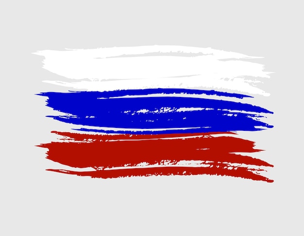 Rusland europa land vlag vector achtergrond pictogram aquarel droog penseel inkt textuur illustratie onafhankelijkheidsdag viering banner