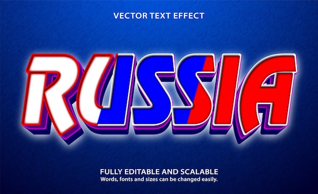 Rusland teksteffect bewerkbaar lettertype