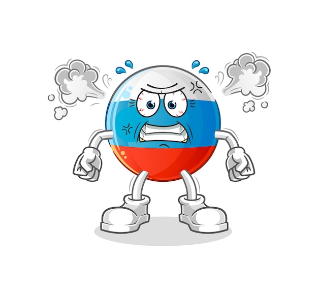 Rusland vlag erg boos mascotte. cartoon vector