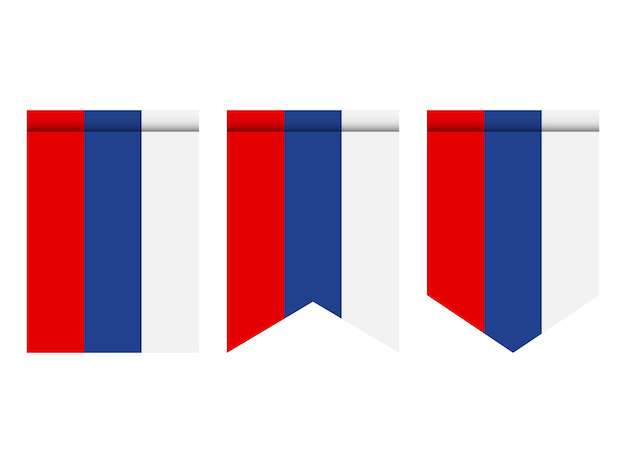 Rusland vlag of wimpel geïsoleerd op een witte achtergrond. Wimpel vlagpictogram.