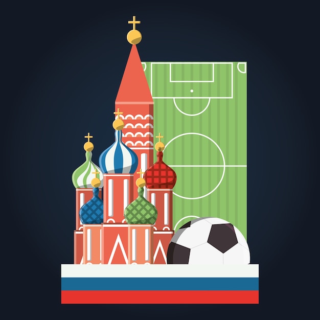 Vector rusland wereldkampioenschap voetbal ontwerp
