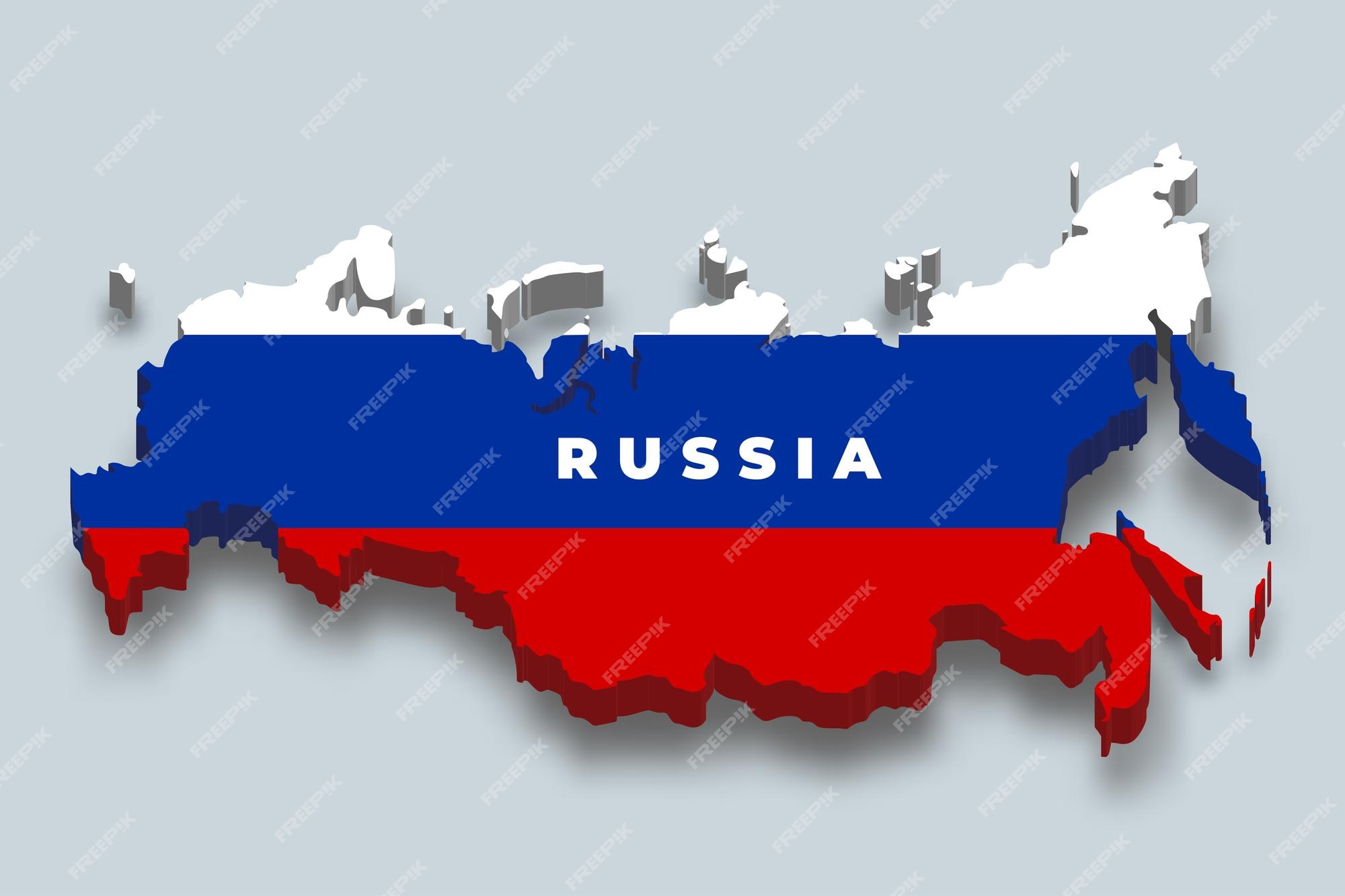 Premium PSD  Russian flag map