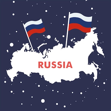 Map of Russia flag: Russia map with flag inside