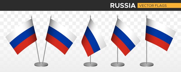 ロシア デスク フラグ モックアップ 3 d ベクトル イラスト テーブル ロシア連邦の旗