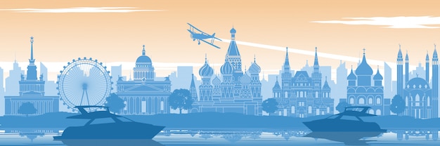 Russia famous landmark banner