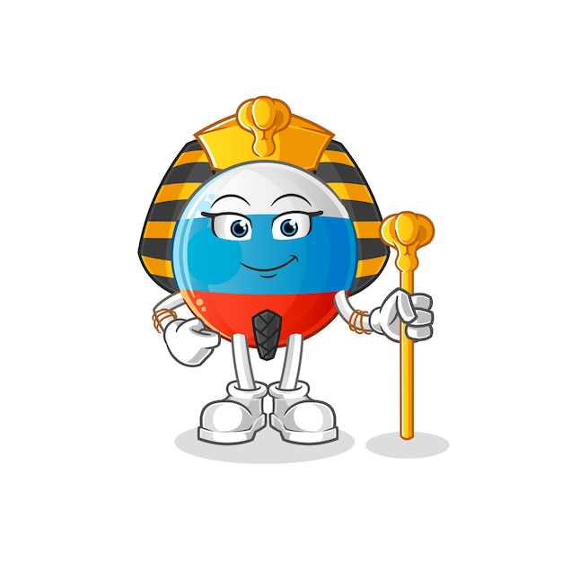 Russia flag ancient egypt cartoon. cartoon mascot vector