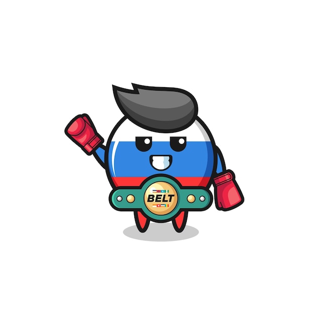 Russia flag boxer mascot character