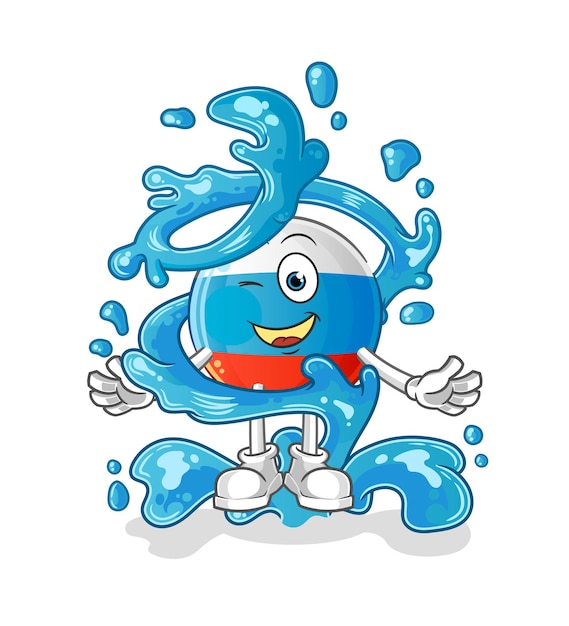 Vector russia flag fresh with water mascot. cartoon vector