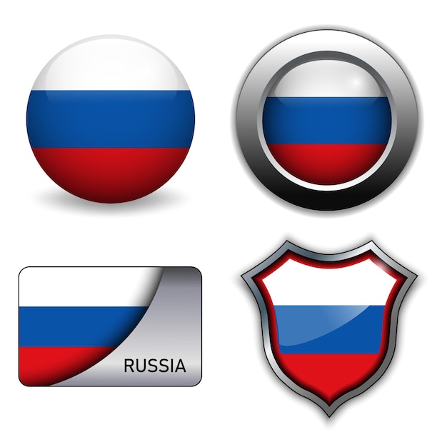 Russia flag icons theme.