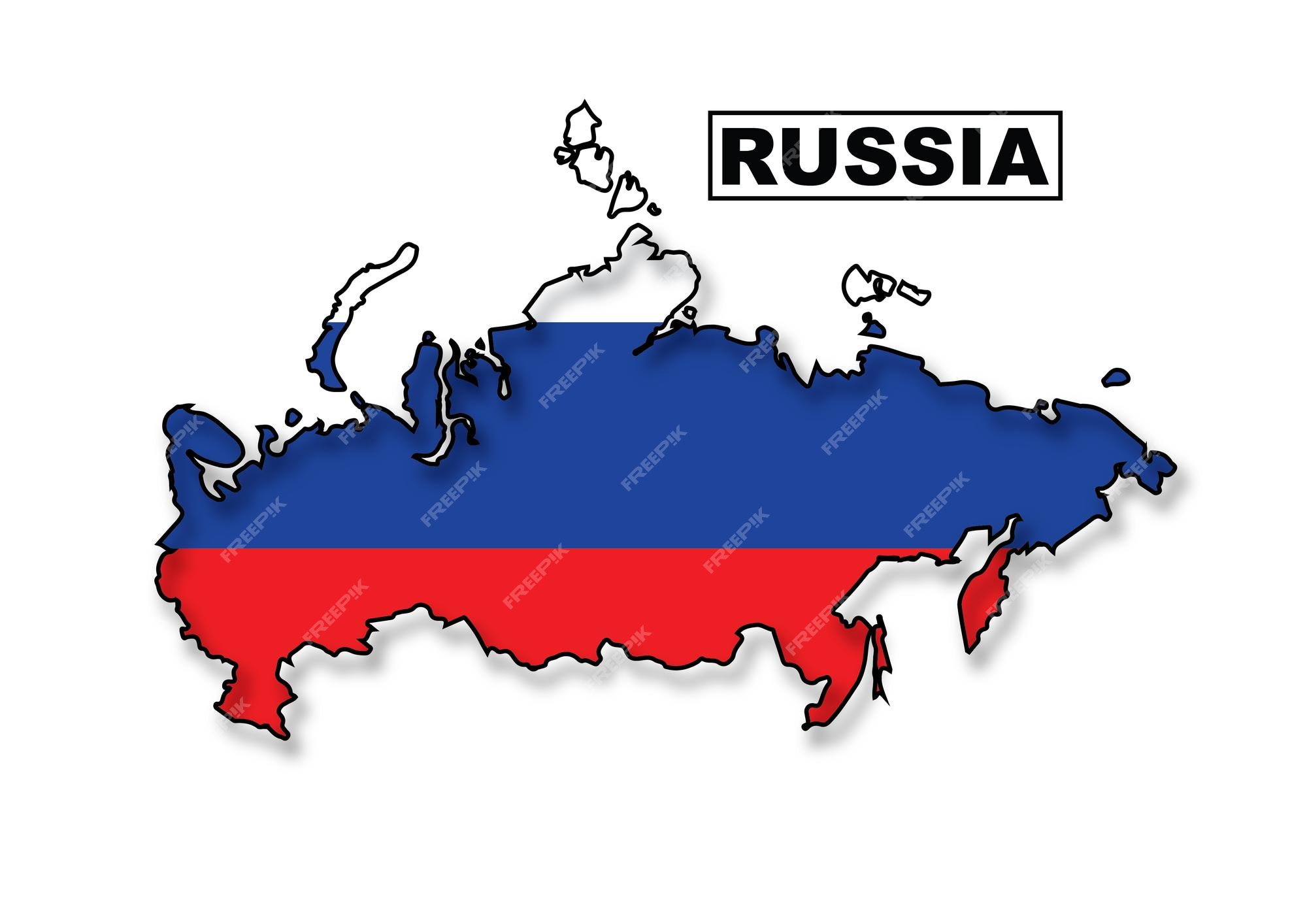 Premium Vector  Map of russia russian flag line of russia