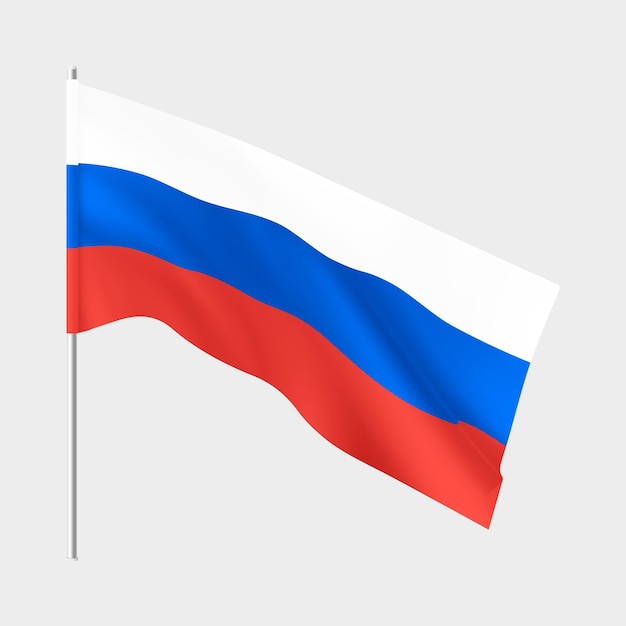 Russia flag National realistic flag of Russian Federation Vector