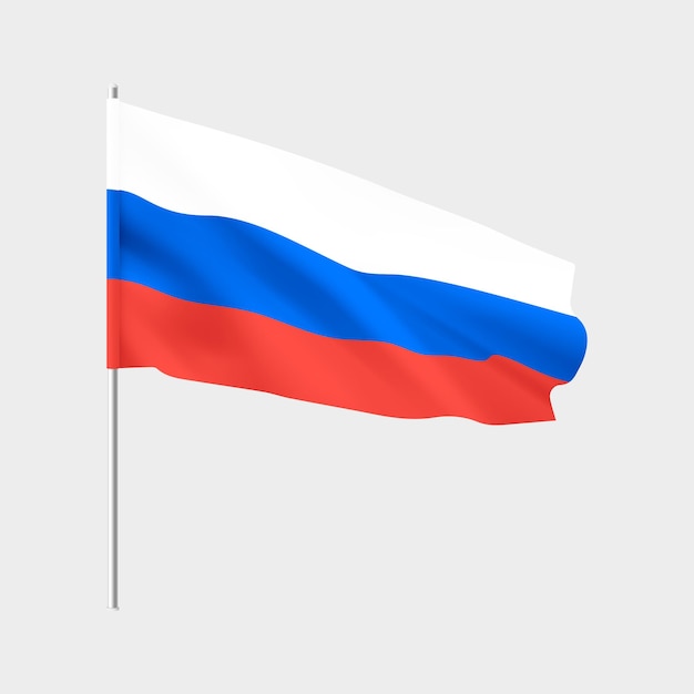 Premium Vector  Russia flag national realistic flag of russian federation  vector