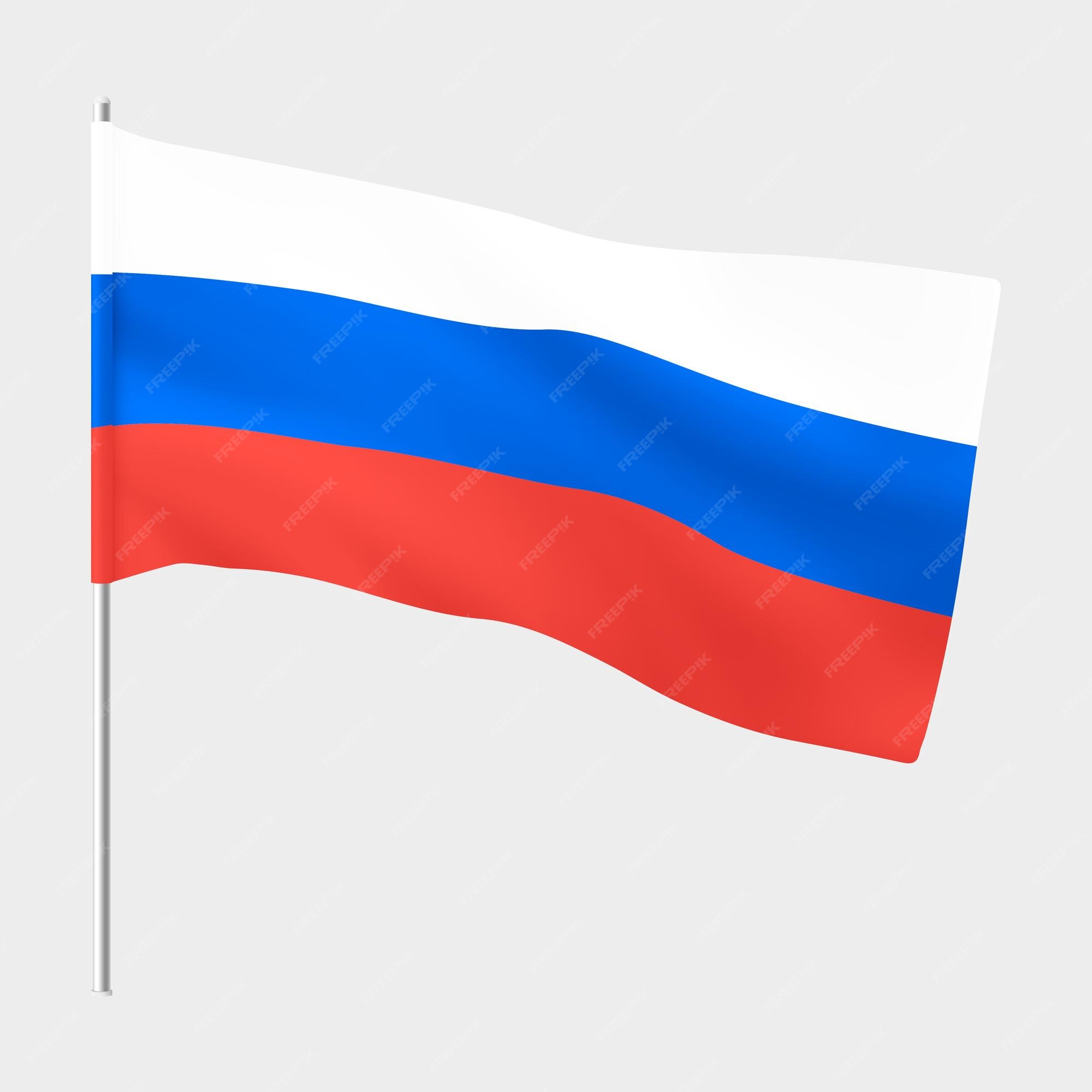 Russian Flag Waving In The Wind - Openclipart