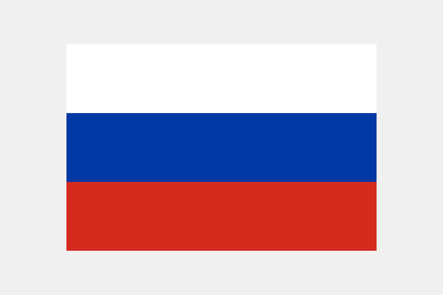 Russia flag original color and proportions
