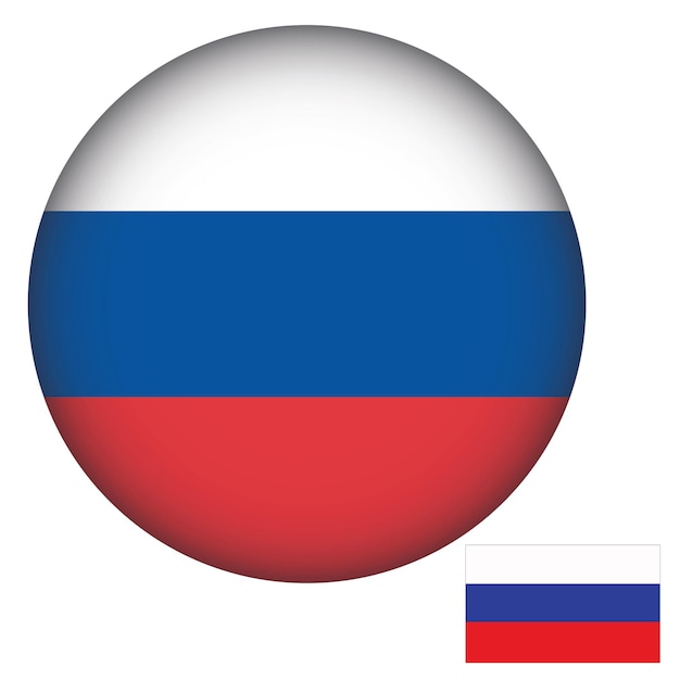 Russia Flag Round Shape