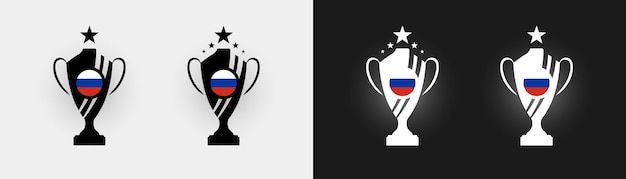 Russia flag trophy vector illustration