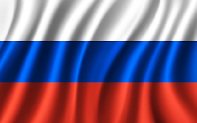 ベクトル ロシアの国旗を振るロシアの国旗の背景ベクトルイラスト