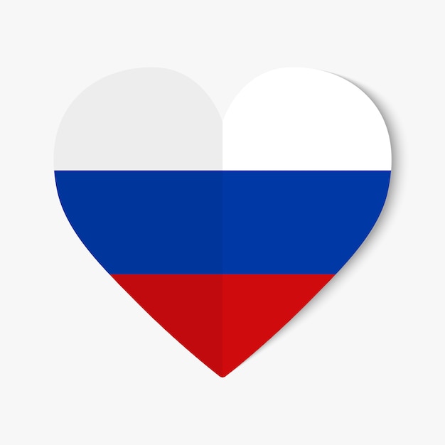 Флаг России в стиле оригами на сердце