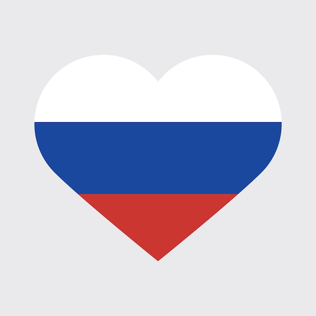 Икона флага России в форме сердца