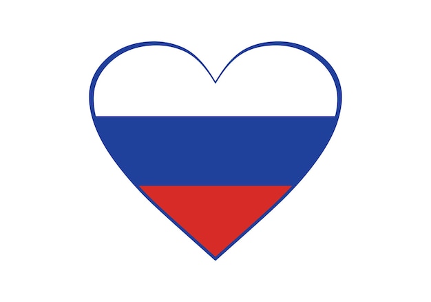 Russia love flag and vector design