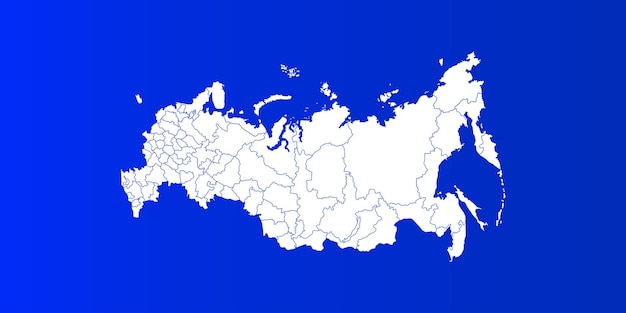 Vettore mappa della russia sullo sfondo blu