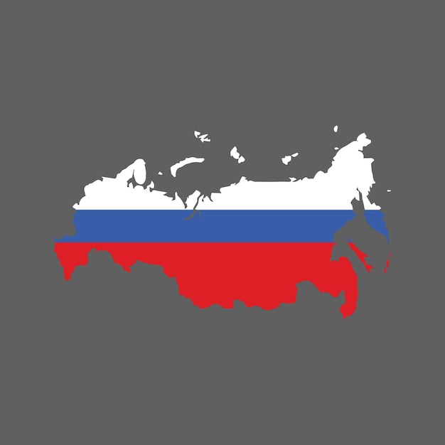 Russia map flag on grey background Vector illustration Eps 10