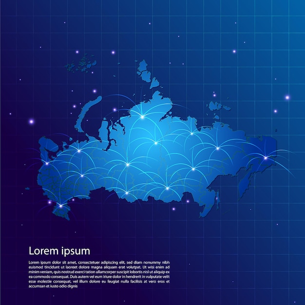 러시아 지도 인터넷 네트워크