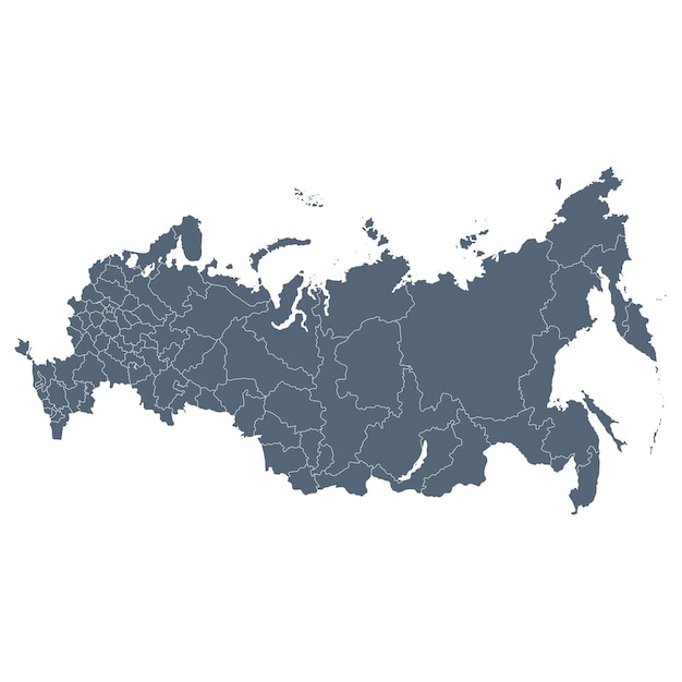 白い背景に分離されたロシアの地図