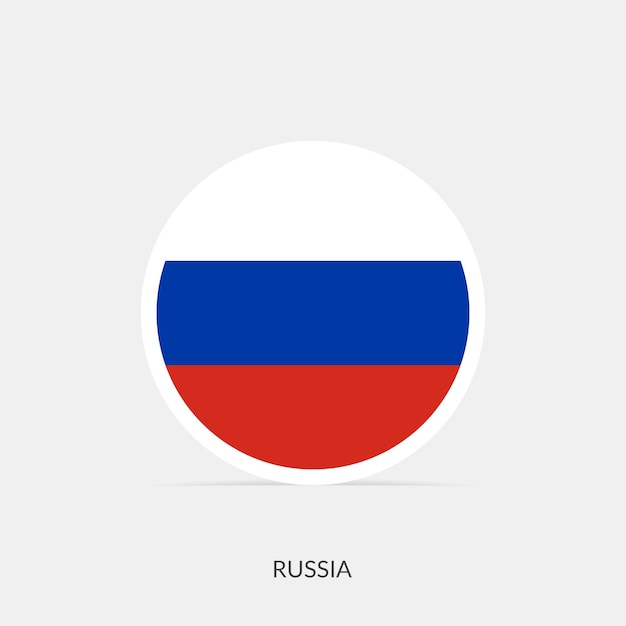 Russia round flag icon with shadow