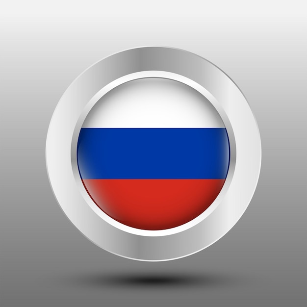 러시아 라운드 플래그 금속 단추 배경