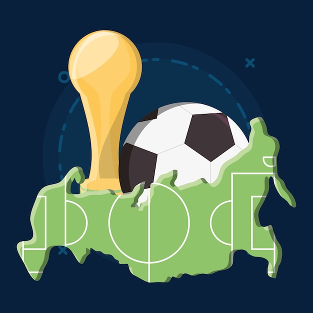 Vettore russia soccer world cup design