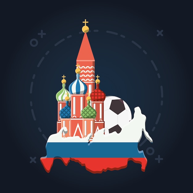 Vettore russia soccer world cup design