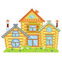russian fairy-tale hut, wooden log house