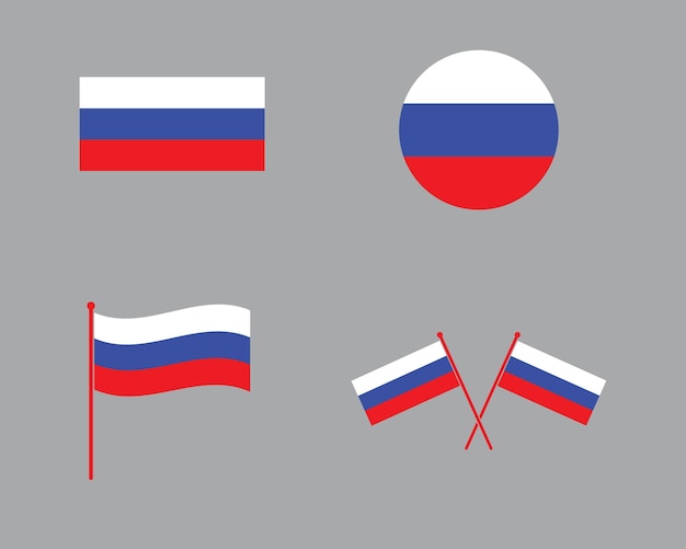 Russian flag icon logo vector